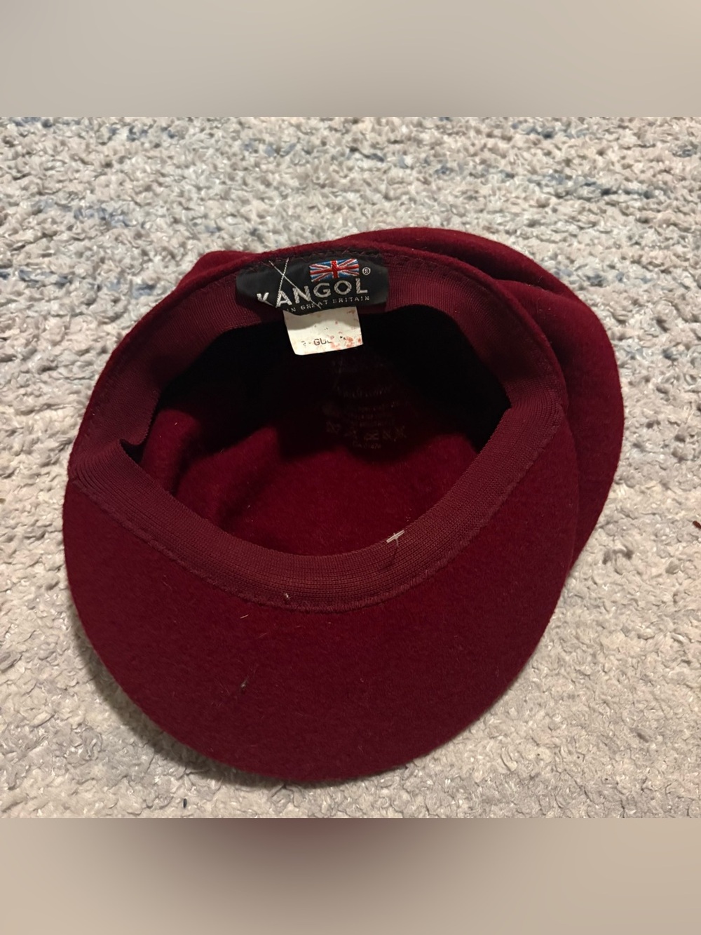 Vintage Kangol Wool Spitfire Beret Cap Made In Great Britain Maroon - Picture 5 of 7